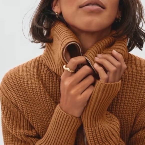 Everlane Set|Chunky Zip Cardigan & Pima Micro-rib Tee|Small - Picture 2 of 12